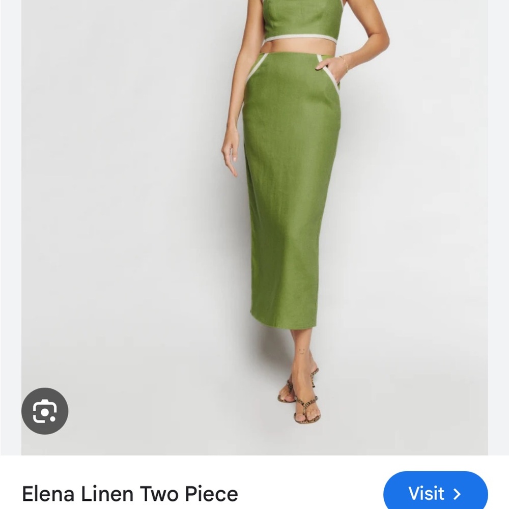 Reformation Elena linen skirt and top set